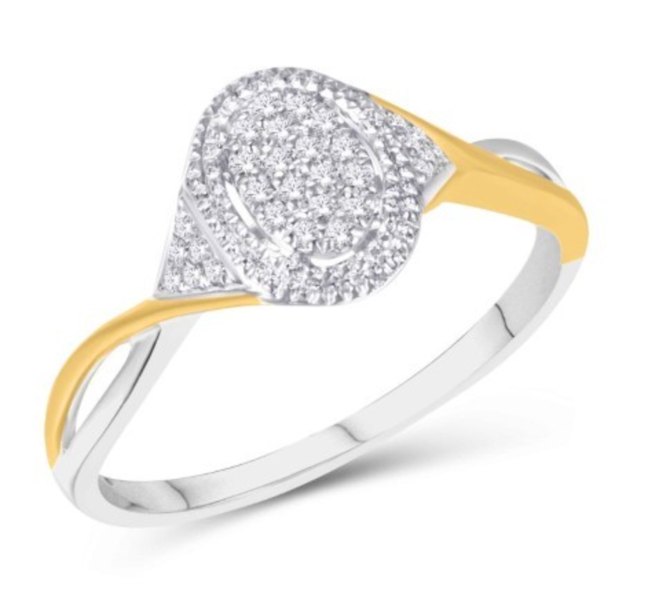 10KT Gold Diamond Women's Ring 0.1CTW