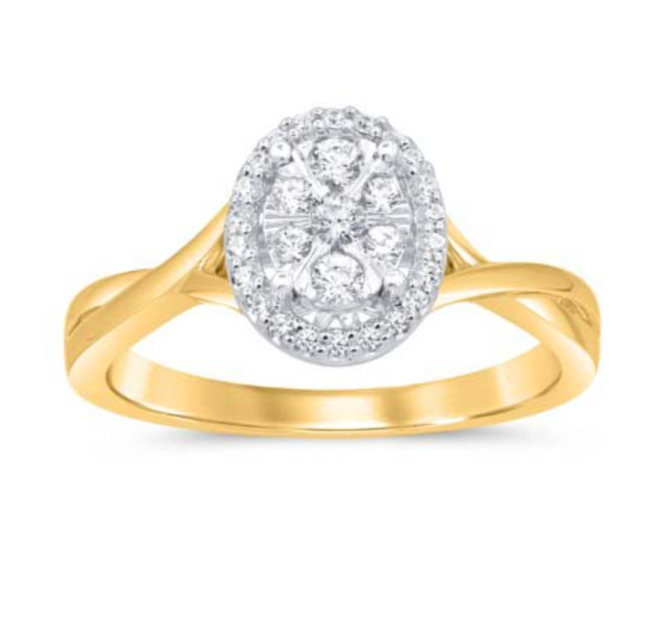 10KT Gold Diamond Women's Ring 0.25CTW