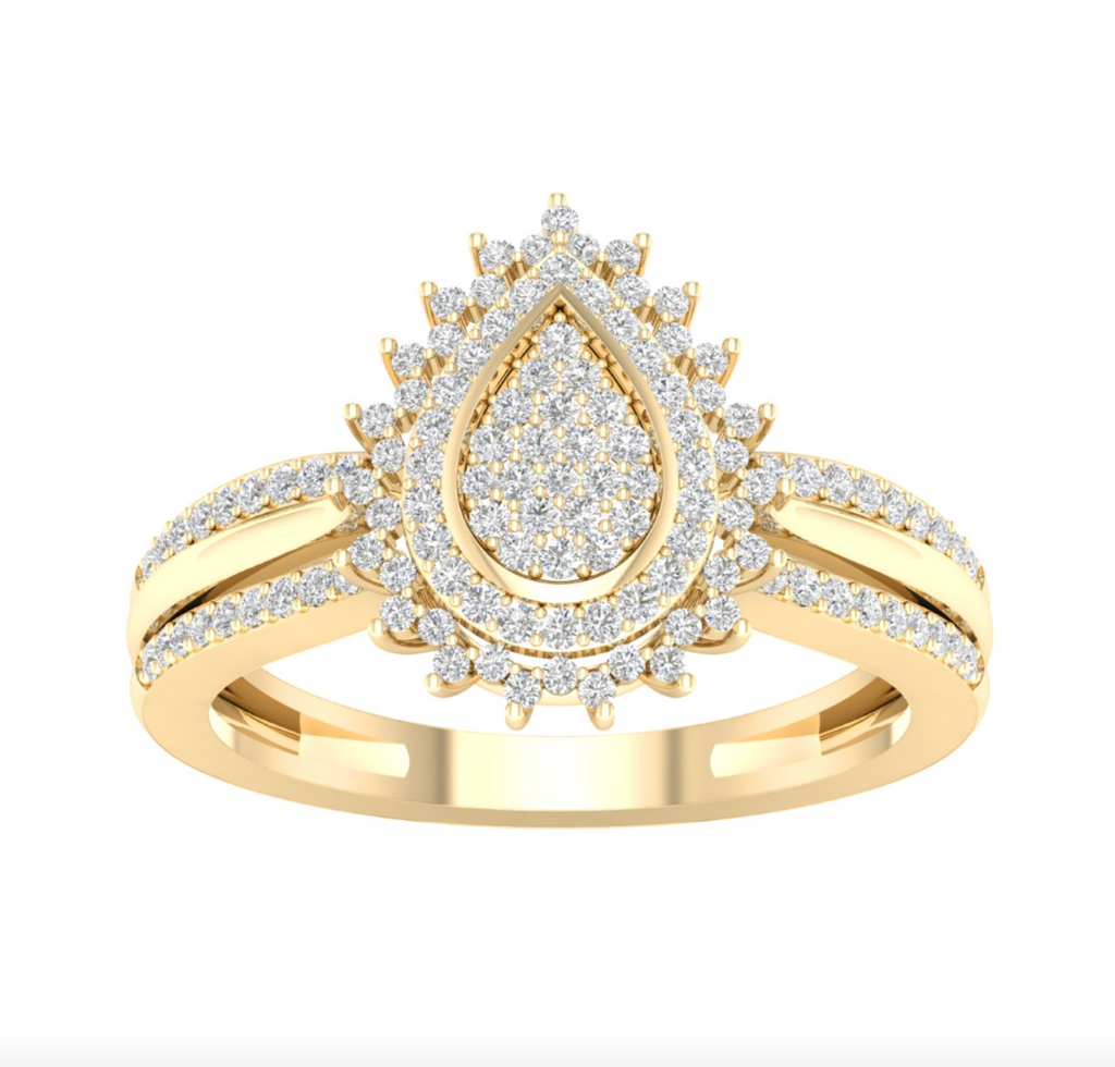 10KT Gold Diamond Women's Ring 0.33CTW