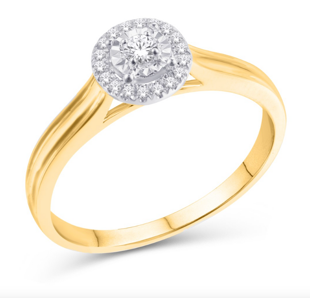 10KT Gold Diamond Women's Ring 0.13CTW