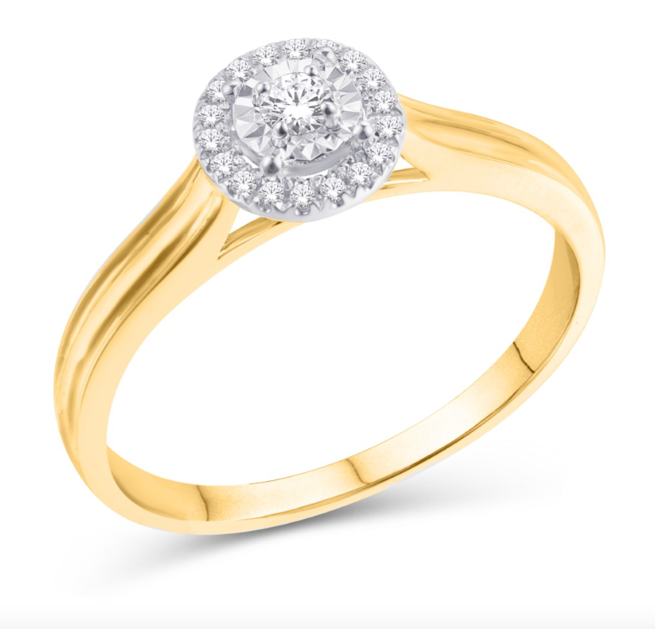 10KT Gold Diamond Women's Ring 0.13CTW