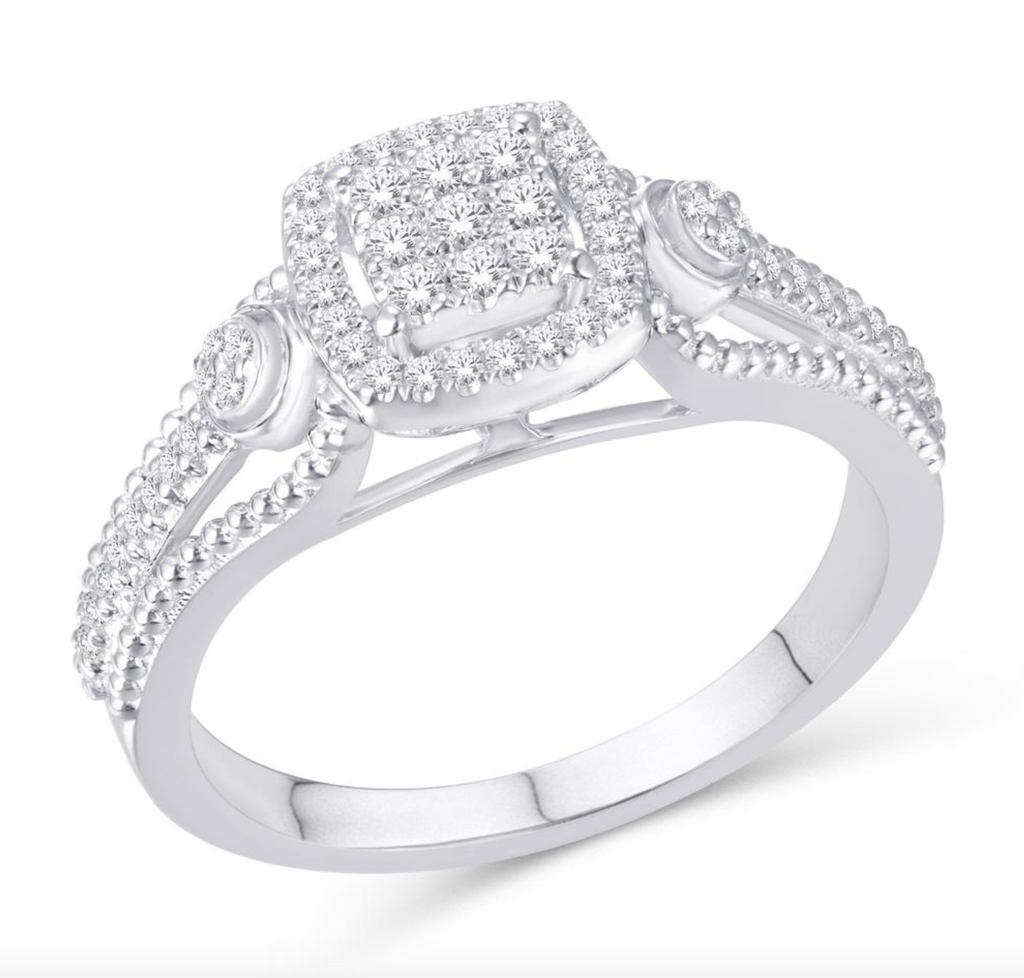 10KT Gold Diamond Women's Ring 0.26CTW