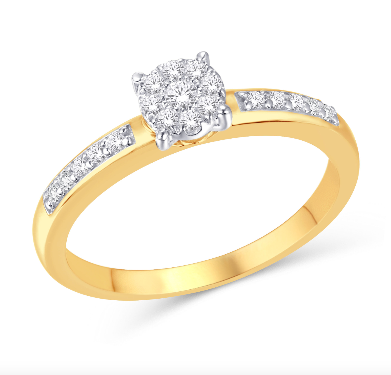 10KT Gold Diamond Women's Ring 0.18CTW