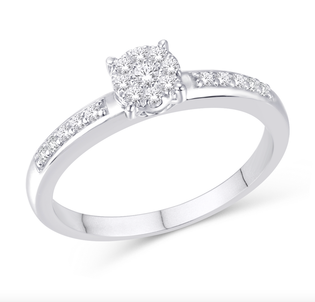 10KT Gold Diamond Women's Ring 0.19CTW
