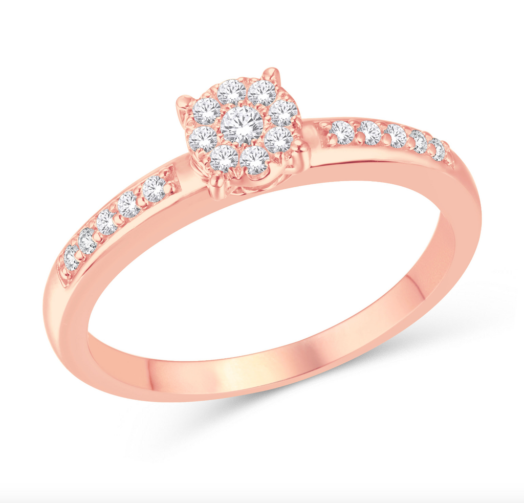 10KT Gold Diamond Women's Ring 0.19CTW