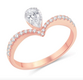 14KT Gold Diamond Women's Ring 0.36CTW