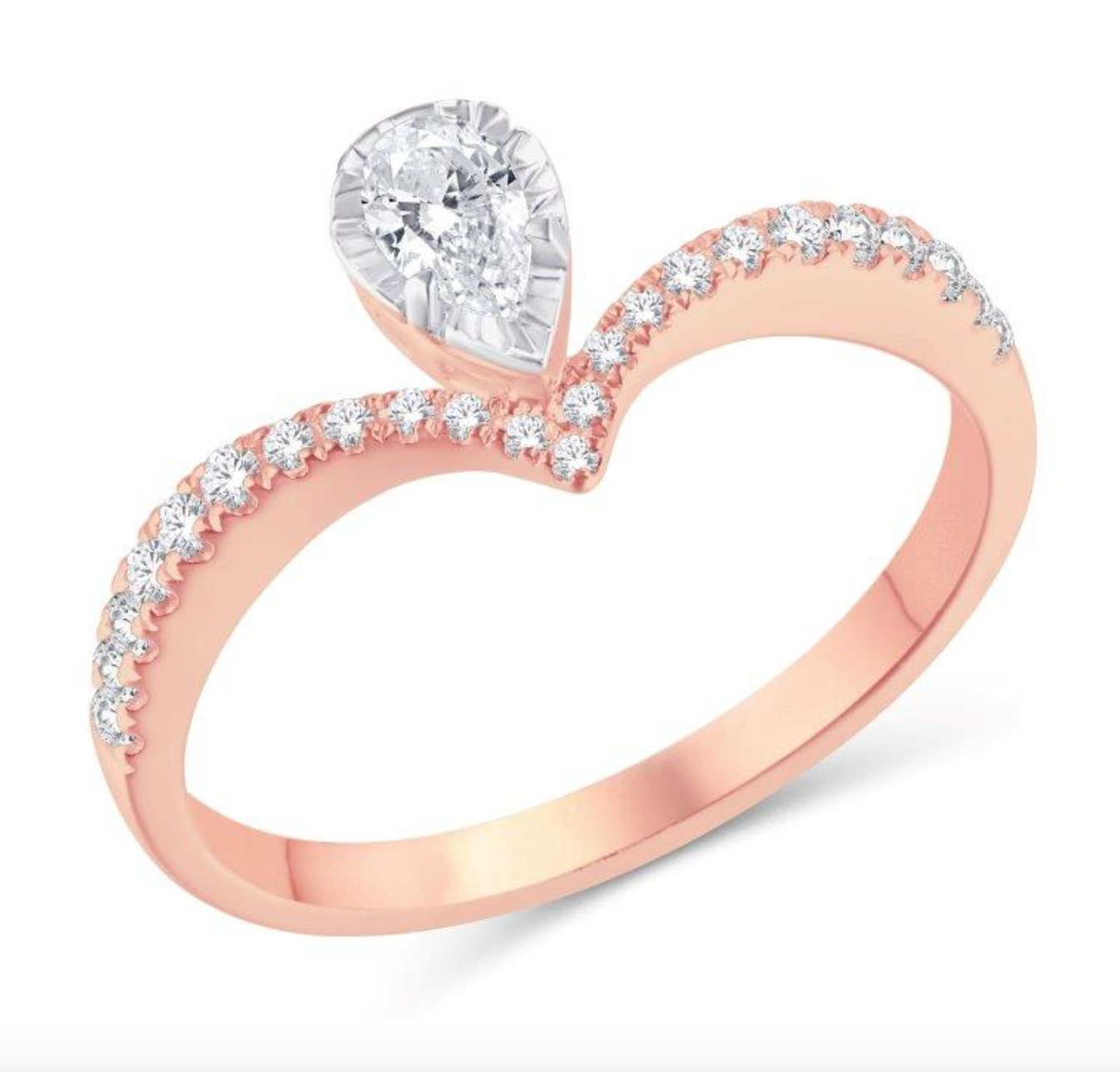 14KT Gold Diamond Women's Ring 0.36CTW