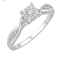 10KT Gold Diamond Women's Ring 0.10CTW