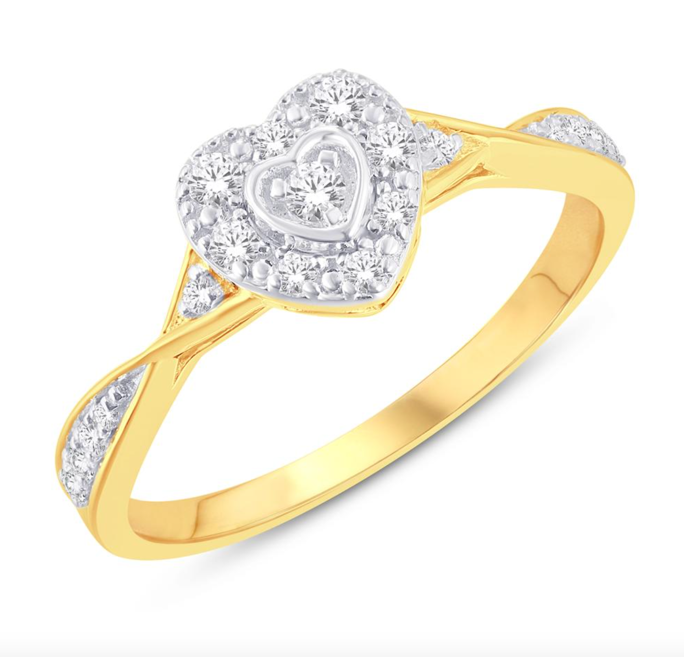 10KT Gold Diamond Women's Ring 0.19CTW