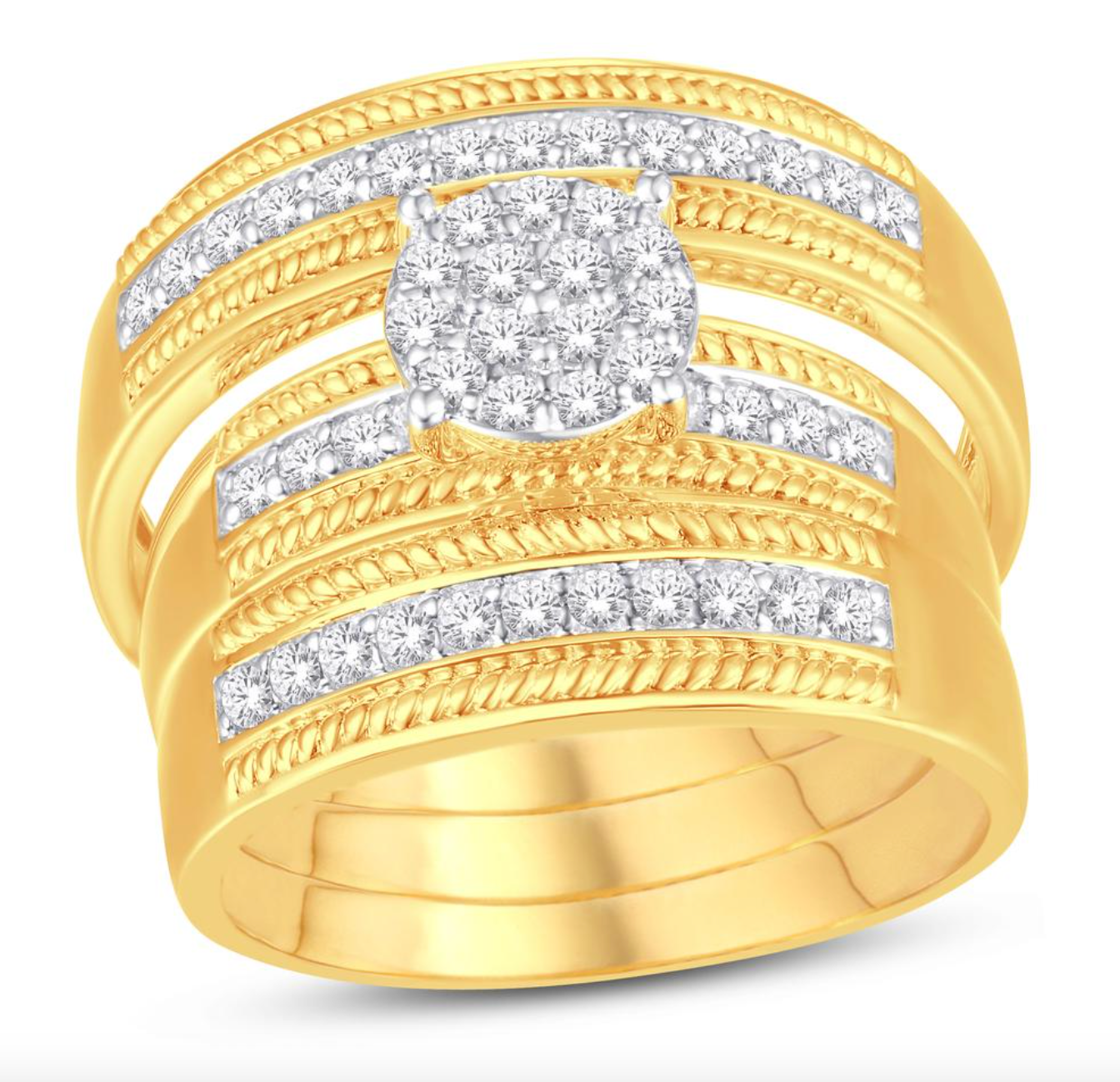10K Trio Bridal Set 0.50CTW