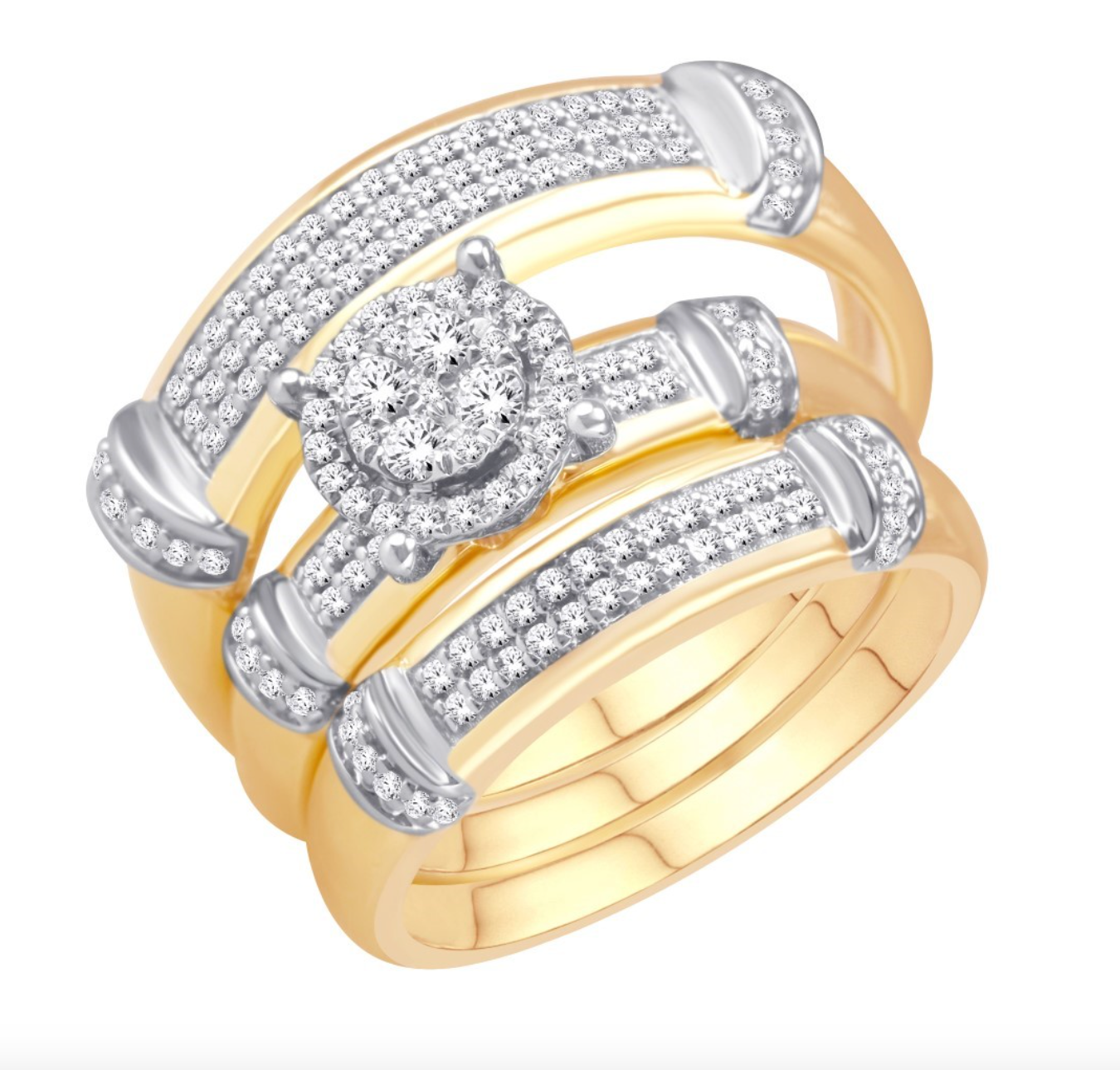 10K Trio Bridal Set 0.60CTW