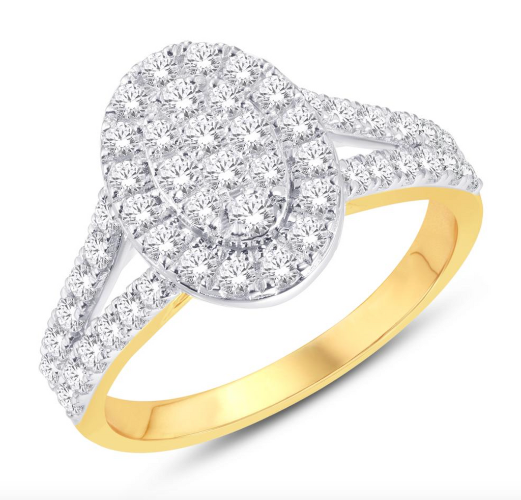 10KT Gold Diamond Women's Ring 0.99CTW