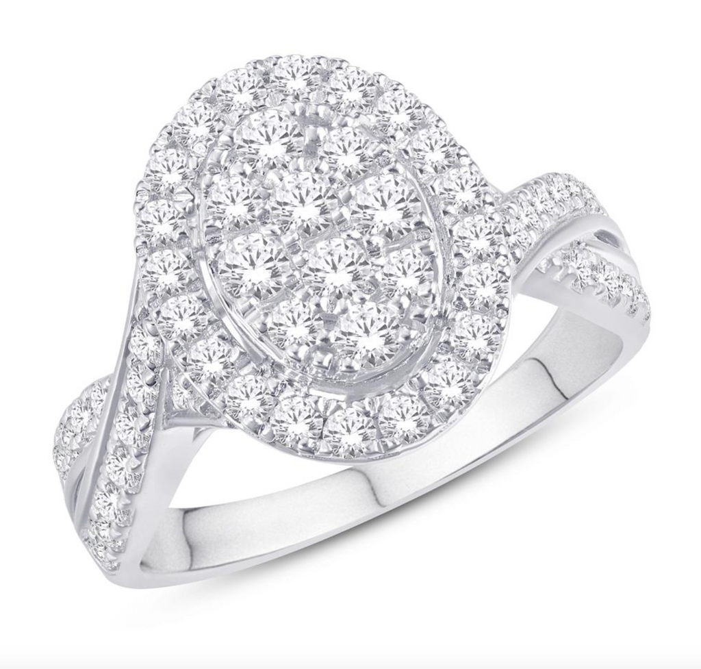 10KT Gold Diamond Women's Ring 0.99CTW