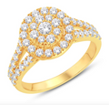 10KT Gold Diamond Women's Ring 0.98CTW