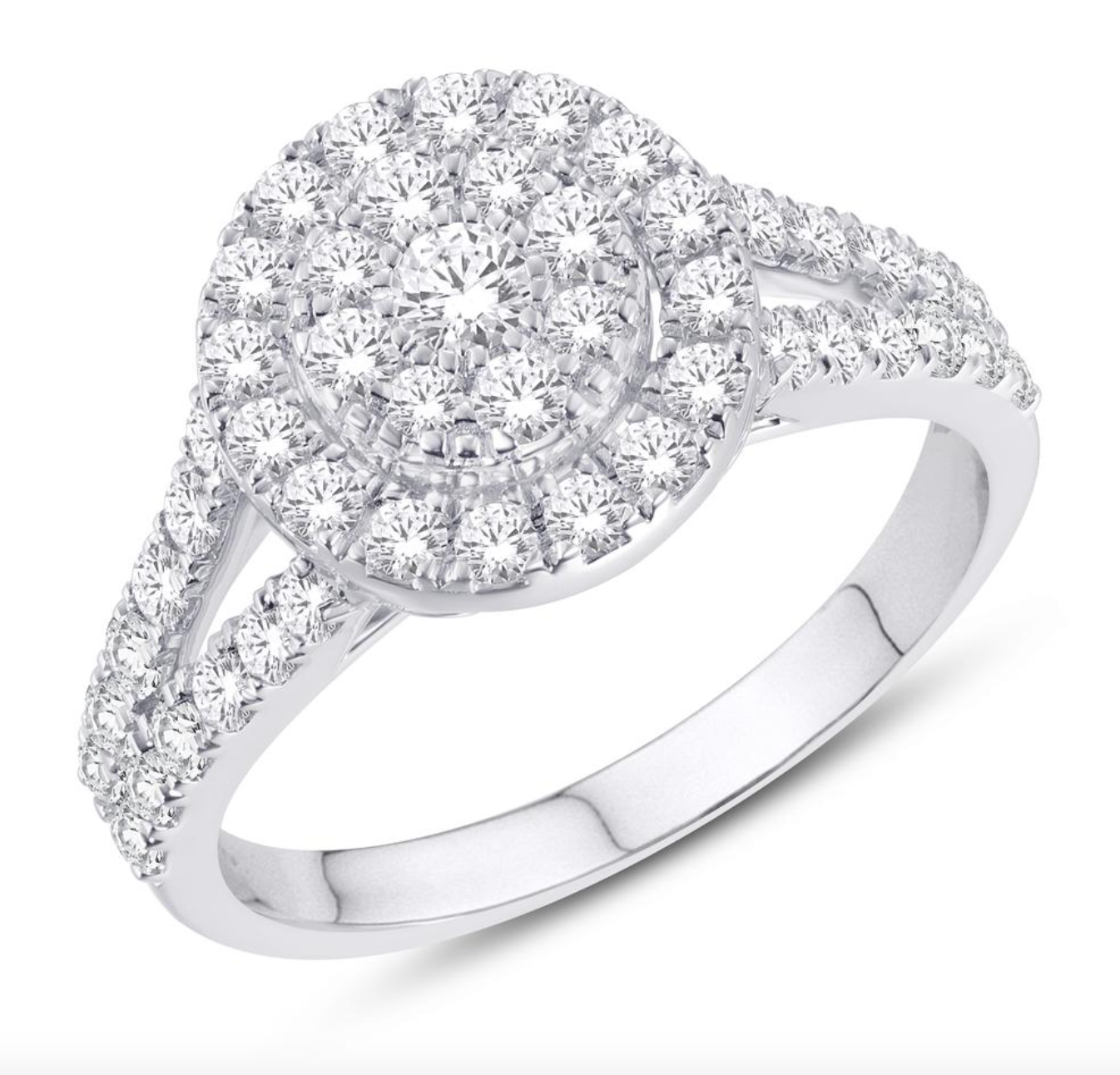 10KT Gold Diamond Women's Ring 0.98CTW