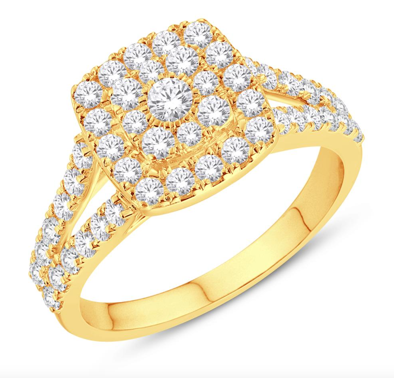 10K Gold Diamond Women's Ring 0.97CTW