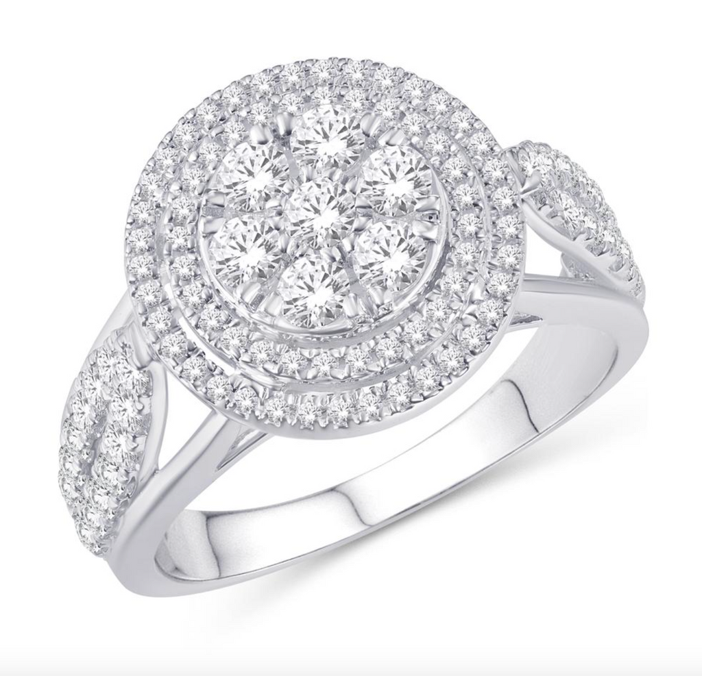 10K Gold Diamond Women's Ring 0.98CTW