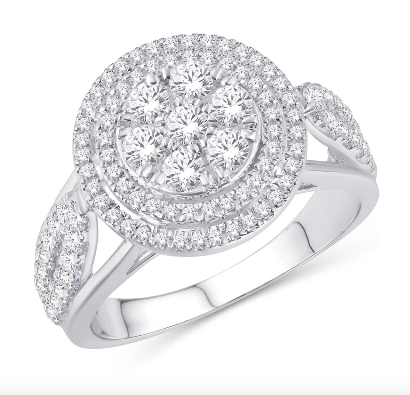 10K Gold Diamond Women's Ring 0.98CTW
