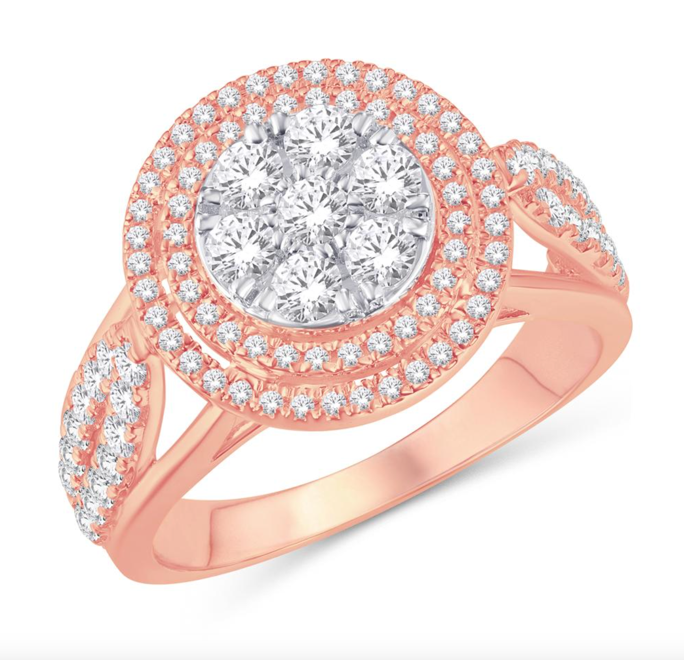 10K Gold Diamond Women's Ring 0.98CTW
