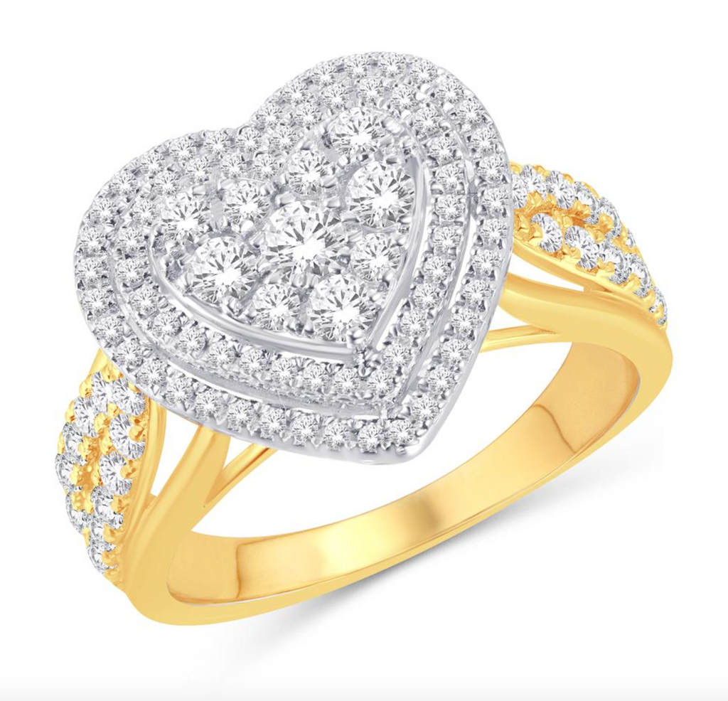 10K Gold Diamond Women's Ring 0.94CTW