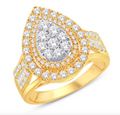 10K Gold Diamond Women's Ring 0.98CTW