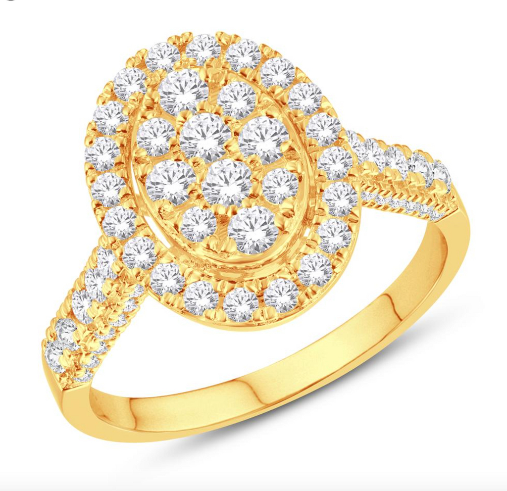 10K Gold Diamond Women's Ring 0.97CTW