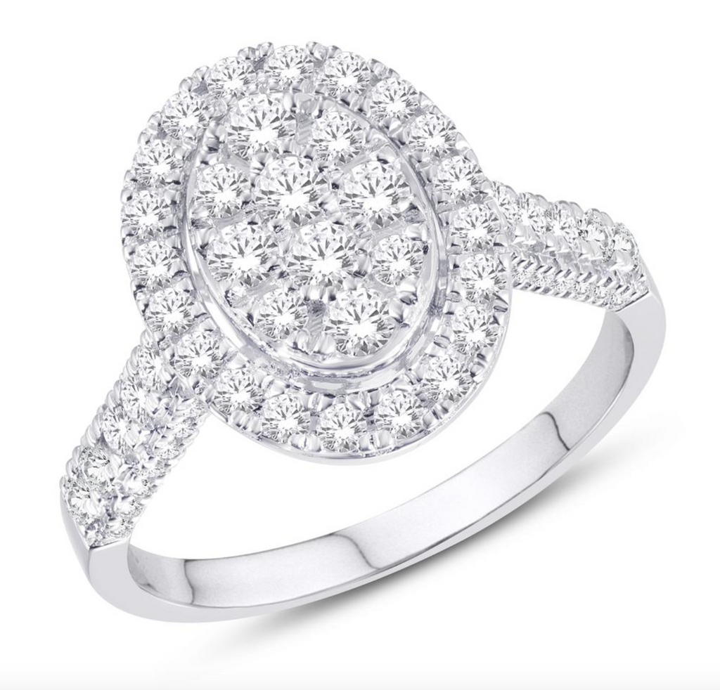 10K Gold Diamond Women's Ring 0.97CTW