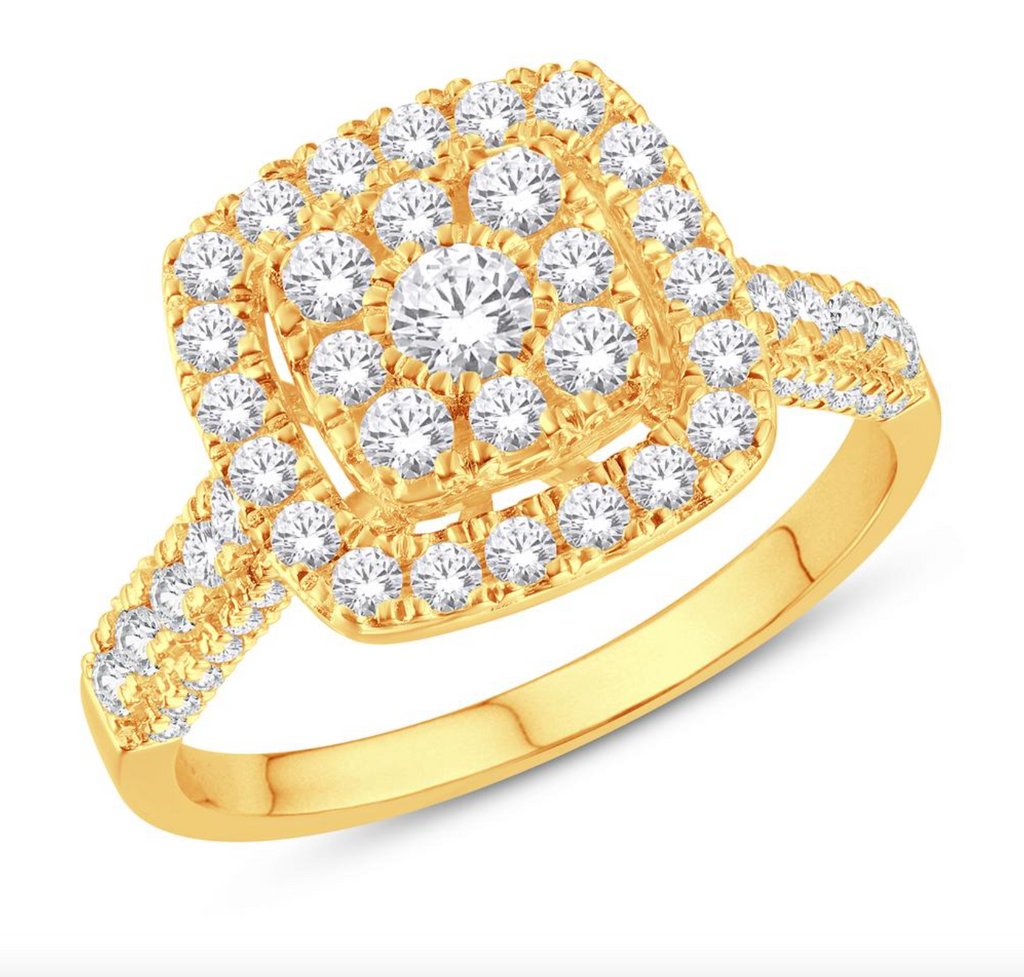 10K Gold Diamond Women's Ring 0.97CTW