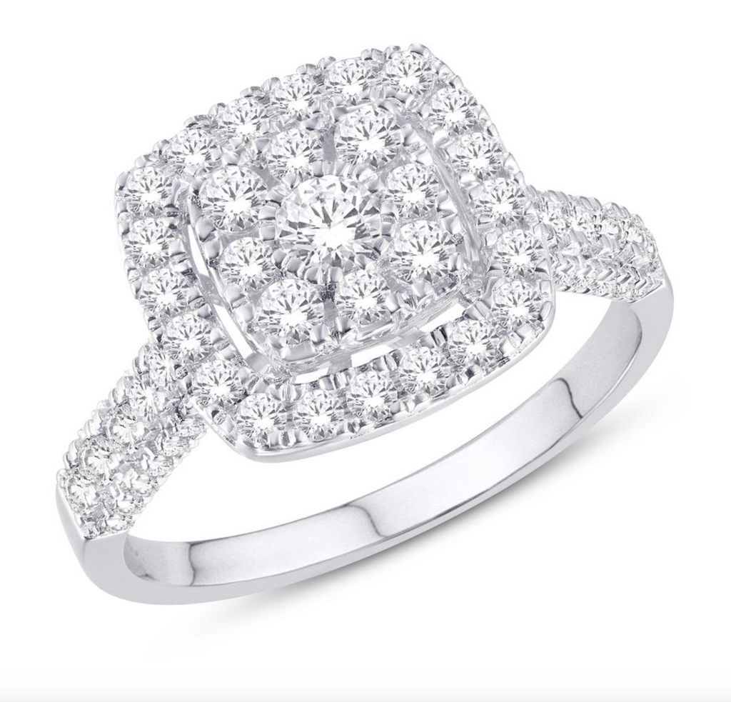10K Gold Diamond Women's Ring 0.97CTW