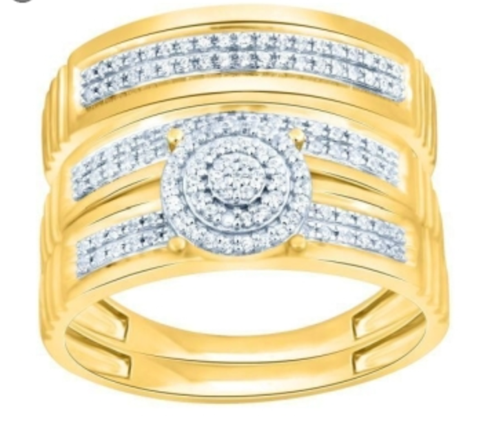 10K Trio Bridal Set 0.33CTW