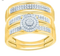 10K Trio Bridal Set 0.33CTW