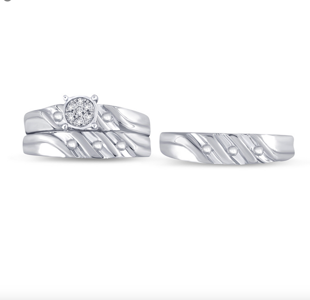 10K Trio Bridal Set 0.05CTW