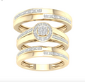 10K Trio Bridal Set 0.15CTW