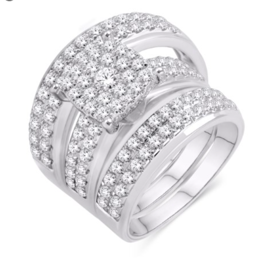 10K Trio Bridal Set 2.00CTW
