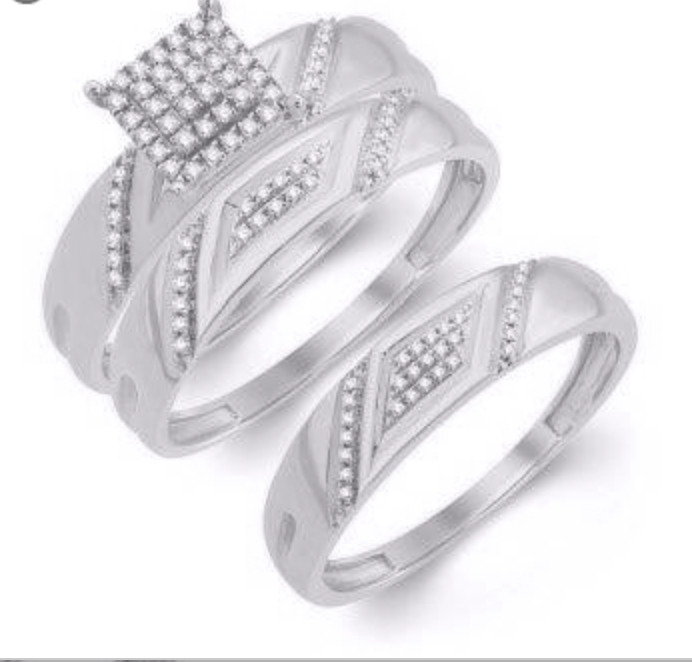 14K Trio Bridal Set 0.25CTW