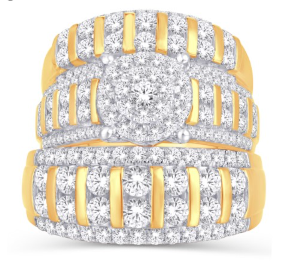 14K Trio Bridal Set 3.33CTW