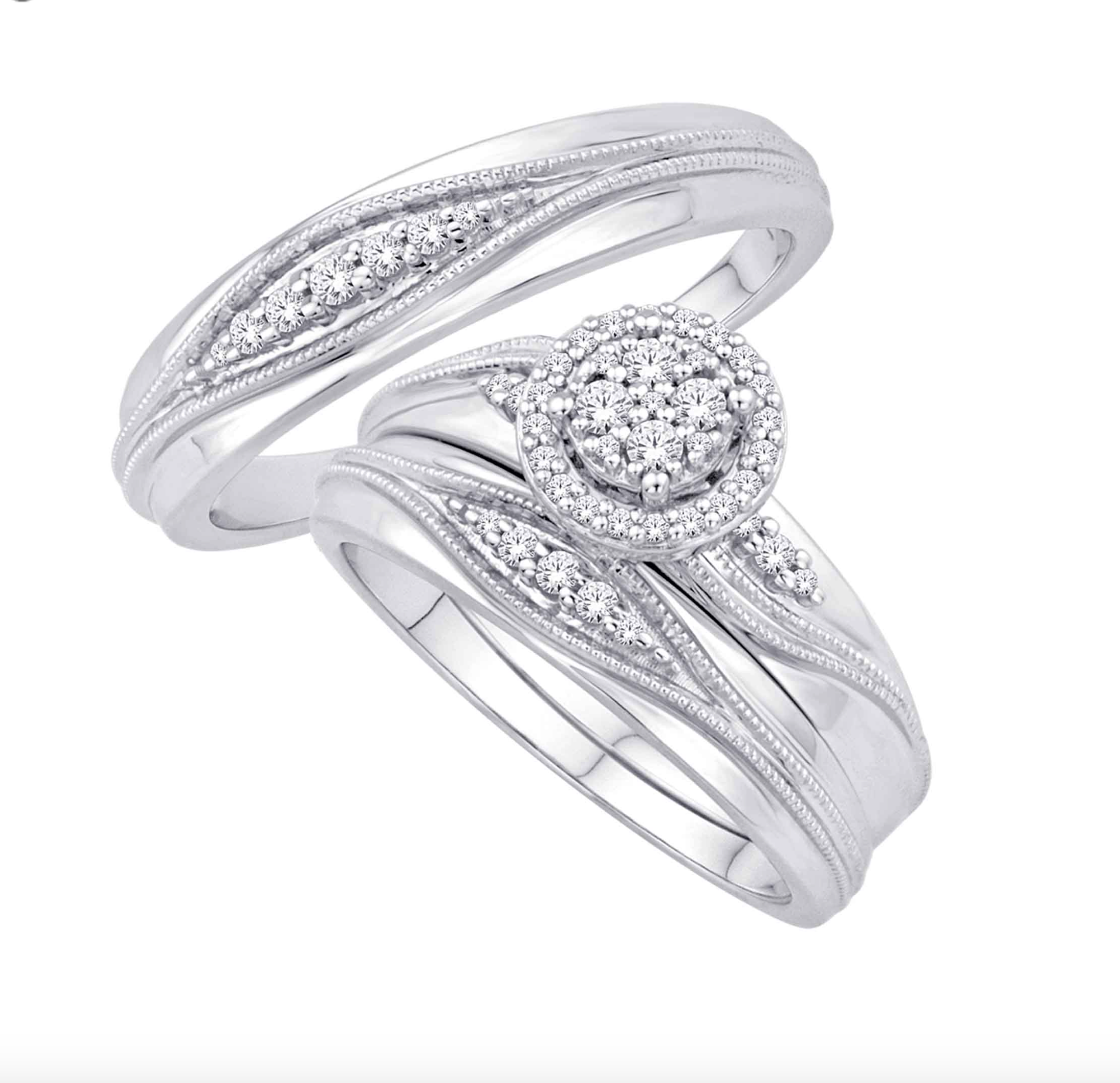 14K Trio Bridal Set 0.33CTW