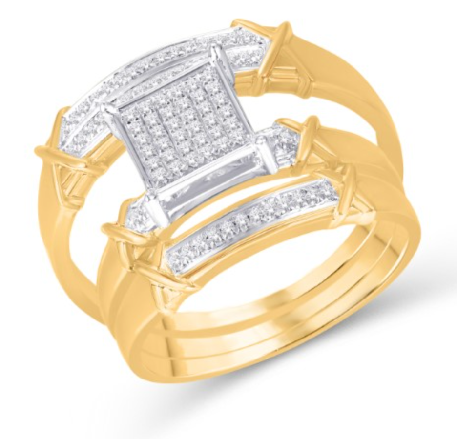 14K Trio Bridal Set 0.20CTW