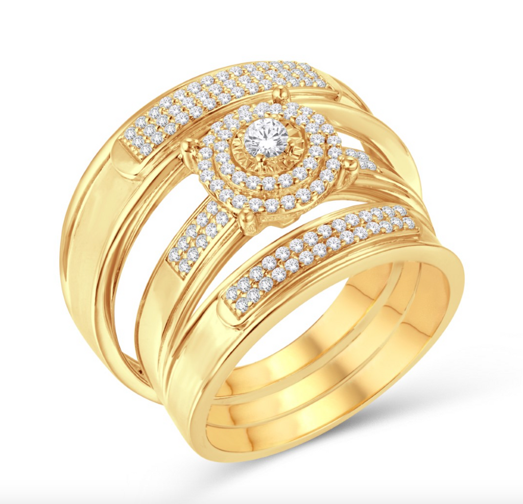 10K Trio Bridal Set 0.36CTW