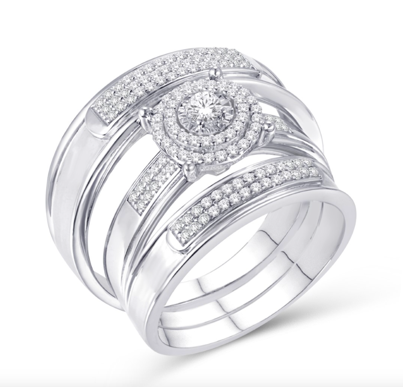 10K Trio Bridal Set 0.36CTW