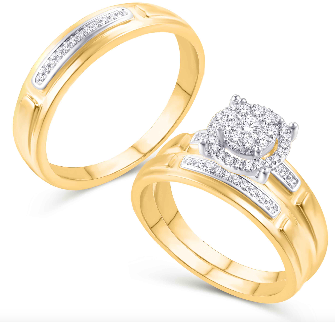 10K Trio Bridal Set 1.35CTW