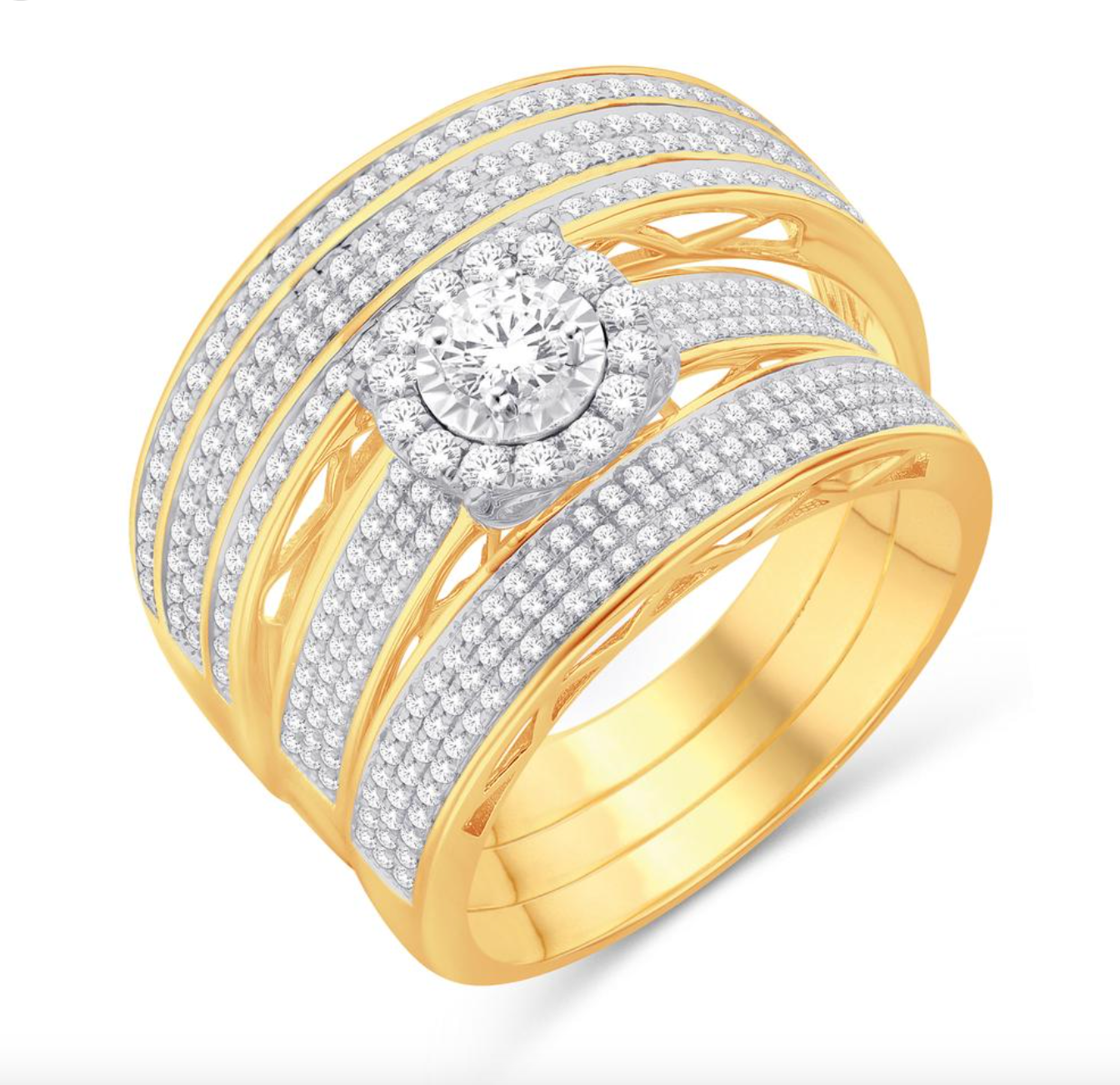 10K Trio Bridal Set 0.97CTW