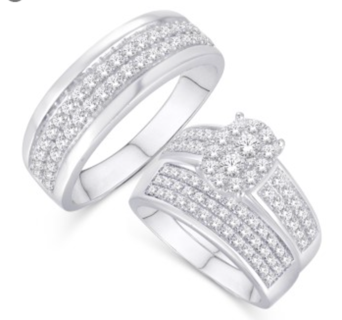 10K Trio Bridal Set 1.75CTW