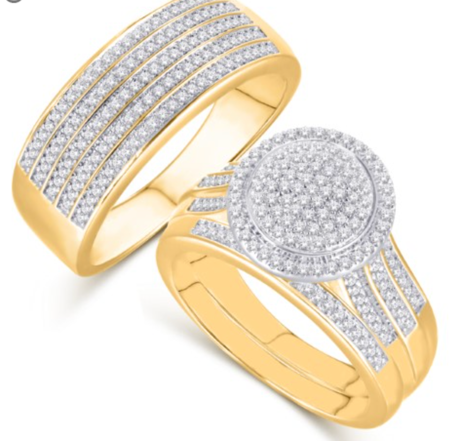 10K Trio Bridal Set 1.00CTW