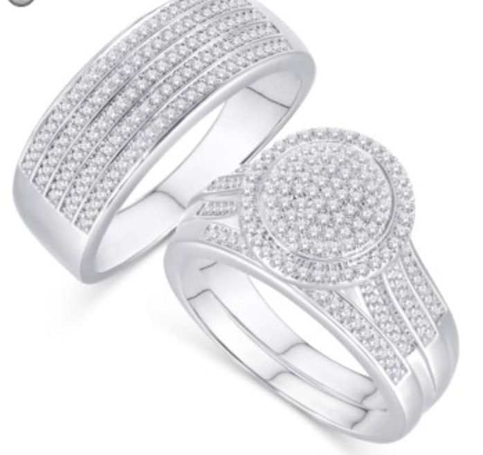 10K Trio Bridal Set 1.00CTW