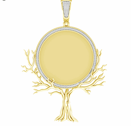 10K Gold Diamond Custom Memory Charm Pendant 0.33CT