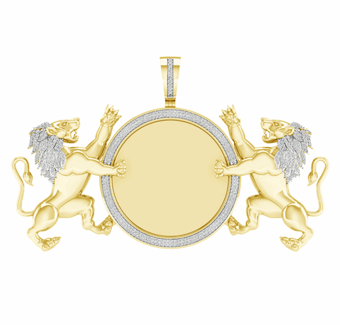 10K Gold Diamond Custom Memory Charm Pendant 1.00CT