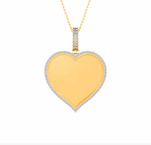 10K Gold Diamond Custom Memory Charm Pendant 0.20T