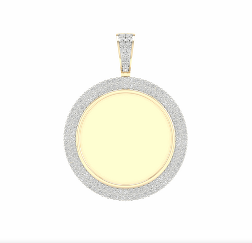 10K Gold Diamond Custom Memory Charm Pendant 0.40CT