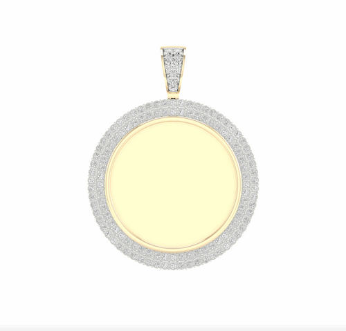 10K Gold Diamond Custom Memory Charm Pendant 1.00CT